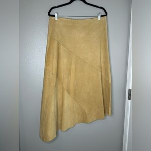 Women’s banana republic, leather skirt, angled size 14